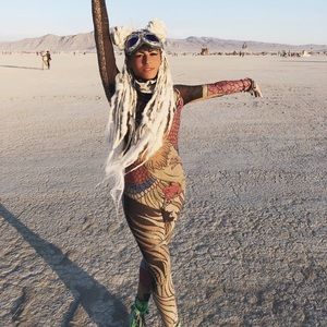 Embellished mesh jumpsuit